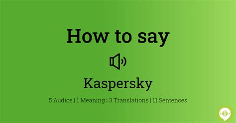 How to pronounce Kaspersky .